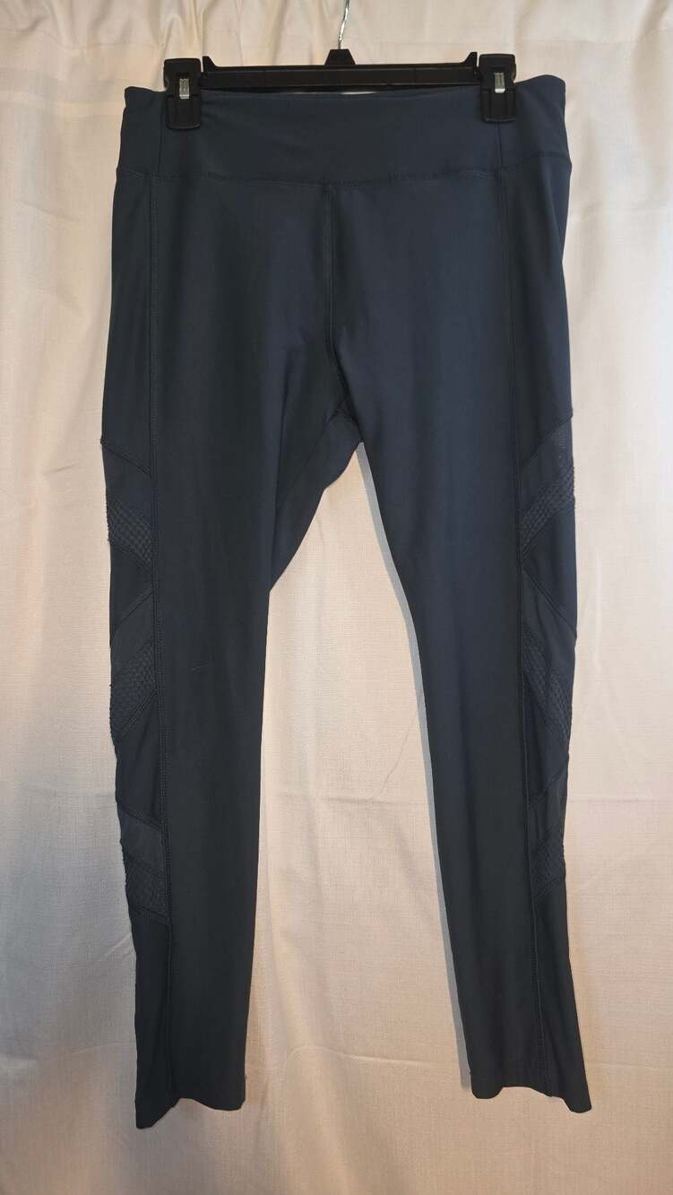 Vogo Athletica Women's Dark Navy Leggings with Side Mesh Detail Large